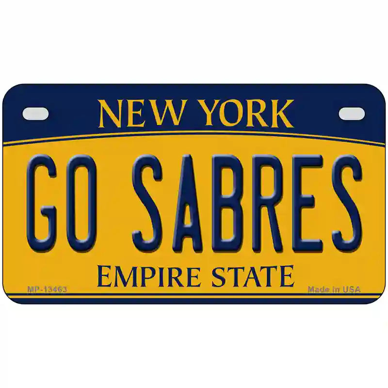 Go Sabres Novelty Metal License Plate Tag 7" x 4" (MP)