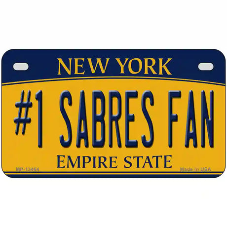 Number 1 Sabres Fan Novelty Metal License Plate Tag 7" x 4" (MP)