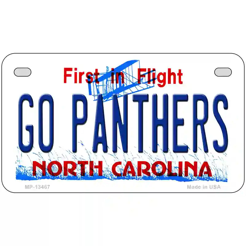 Go Panthers North Carolina Novelty Metal License Plate Tag 7" x 4" (MP)