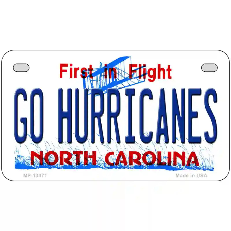 Go Hurricanes Novelty Metal License Plate Tag 7" x 4" (MP)