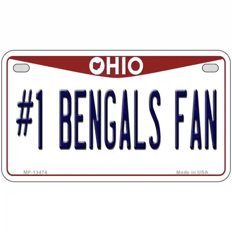 Number 1 Bengals Fan Novelty Metal License Plate Tag 7" x 4" (MP)