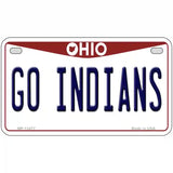 Go Indians Novelty Metal License Plate Tag 7" x 4" (MP)