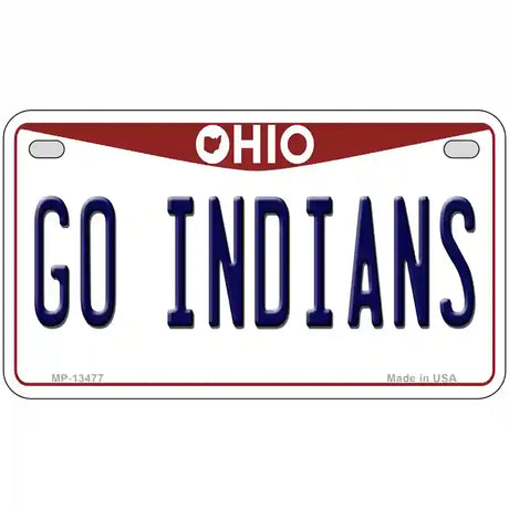 Go Indians Novelty Metal License Plate Tag 7" x 4" (MP)