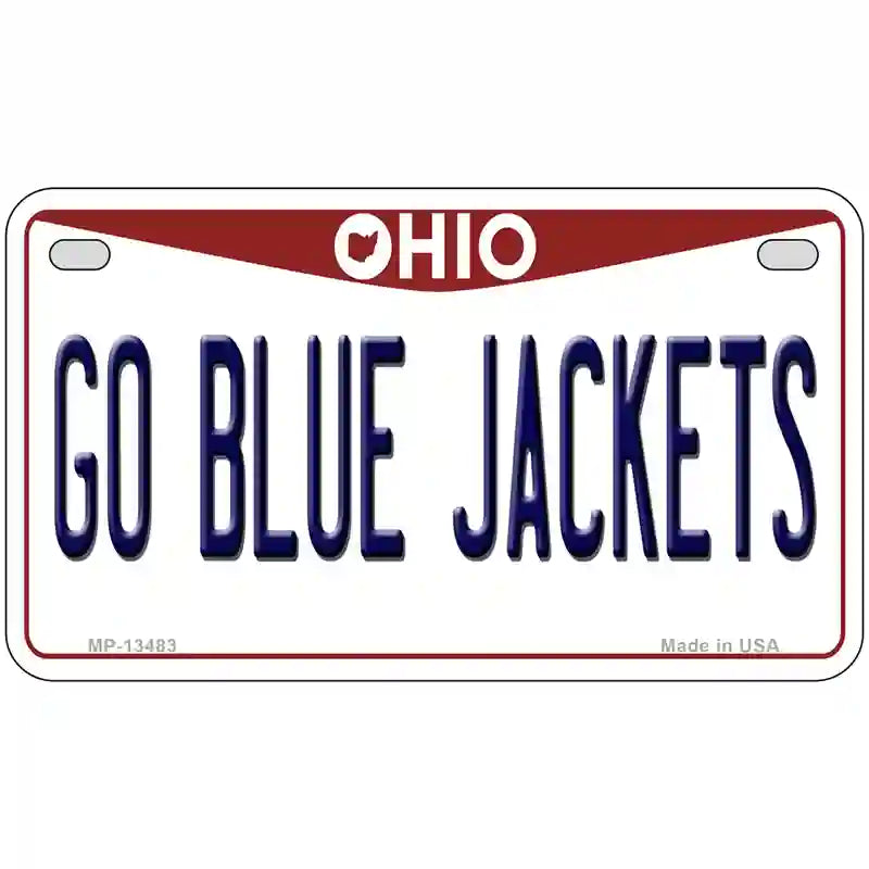 Go Blue Jackets Novelty Metal License Plate Tag 7" x 4" (MP)