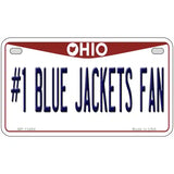 Number 1 Blue Jackets Fan Novelty Metal License Plate Tag 7" x 4" (MP)