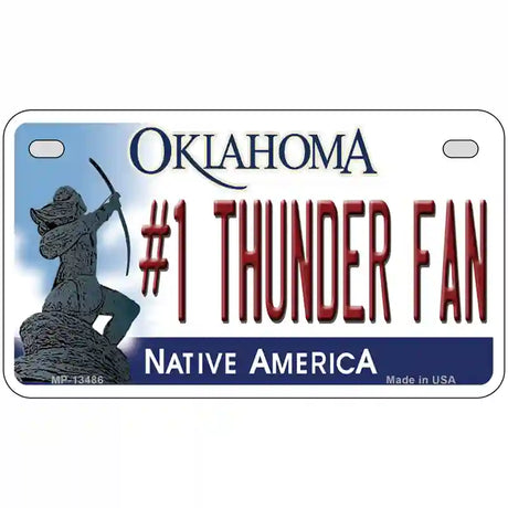 Number 1 Thunder Fan Novelty Metal License Plate Tag 7" x 4" (MP)