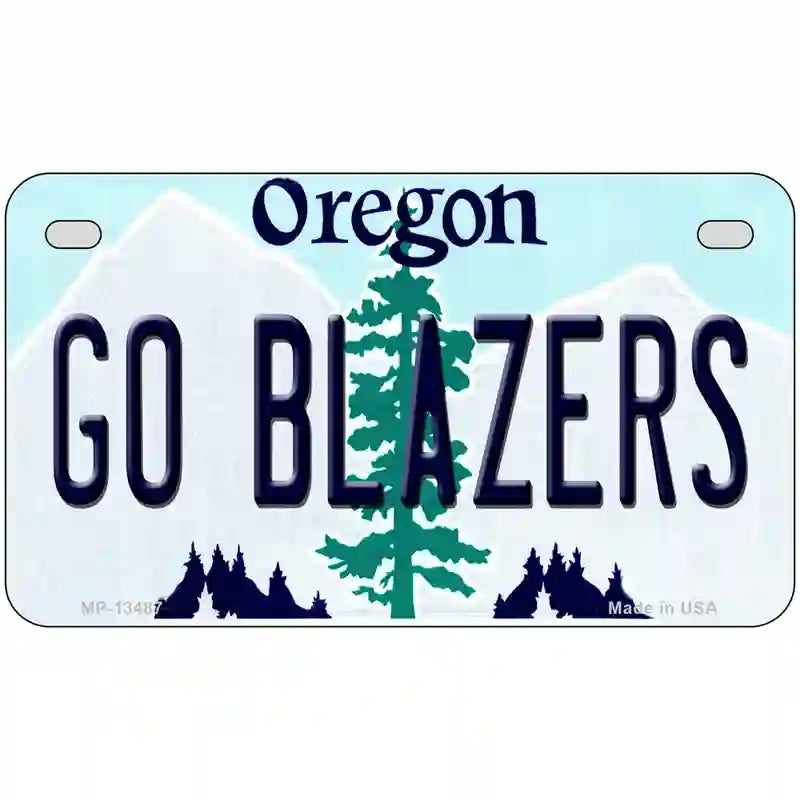 Go Blazers Novelty Metal License Plate Tag 7" x 4" (MP)