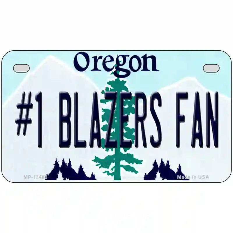 Number 1 Blazers Fan Novelty Metal License Plate Tag 7" x 4" (MP)