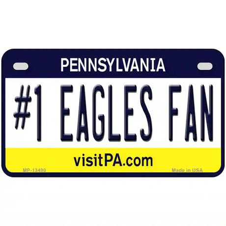 Number 1 Eagles Fan Novelty Metal License Plate Tag 7" x 4" (MP)