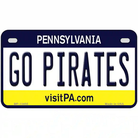 Go Pirates Novelty Metal License Plate Tag 7" x 4" (MP)