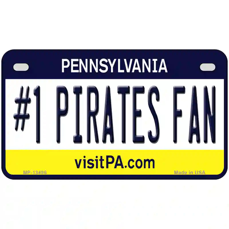 Number 1 Pirates Fan Novelty Metal License Plate Tag 7" x 4" (MP)