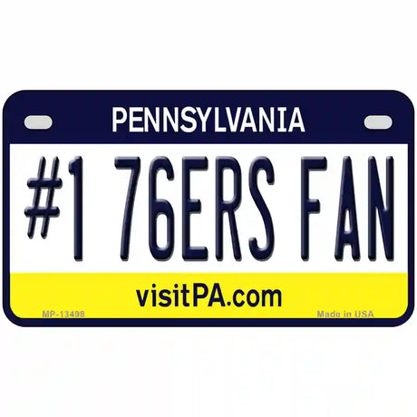 Number 1 76ers Fan Novelty Metal License Plate Tag 7" x 4" (MP)