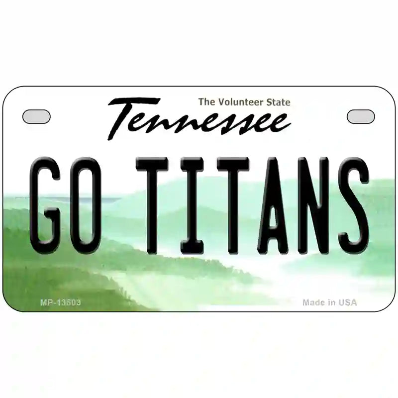 Go Titans Novelty Metal License Plate Tag 7" x 4" (MP)