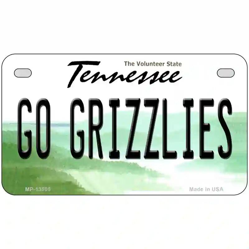 Go Grizzlies Novelty Metal License Plate Tag 7" x 4" (MP)