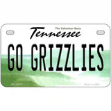 Go Grizzlies Novelty Metal License Plate Tag 7" x 4" (MP)