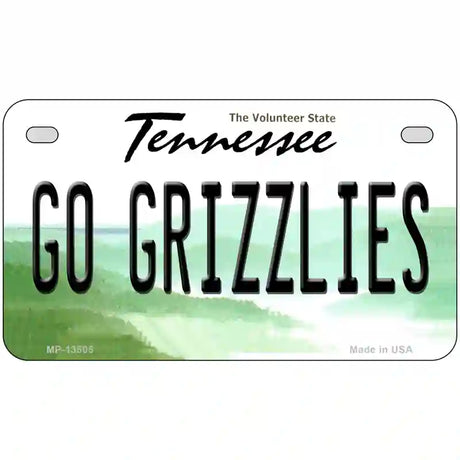 Go Grizzlies Novelty Metal License Plate Tag 7" x 4" (MP)