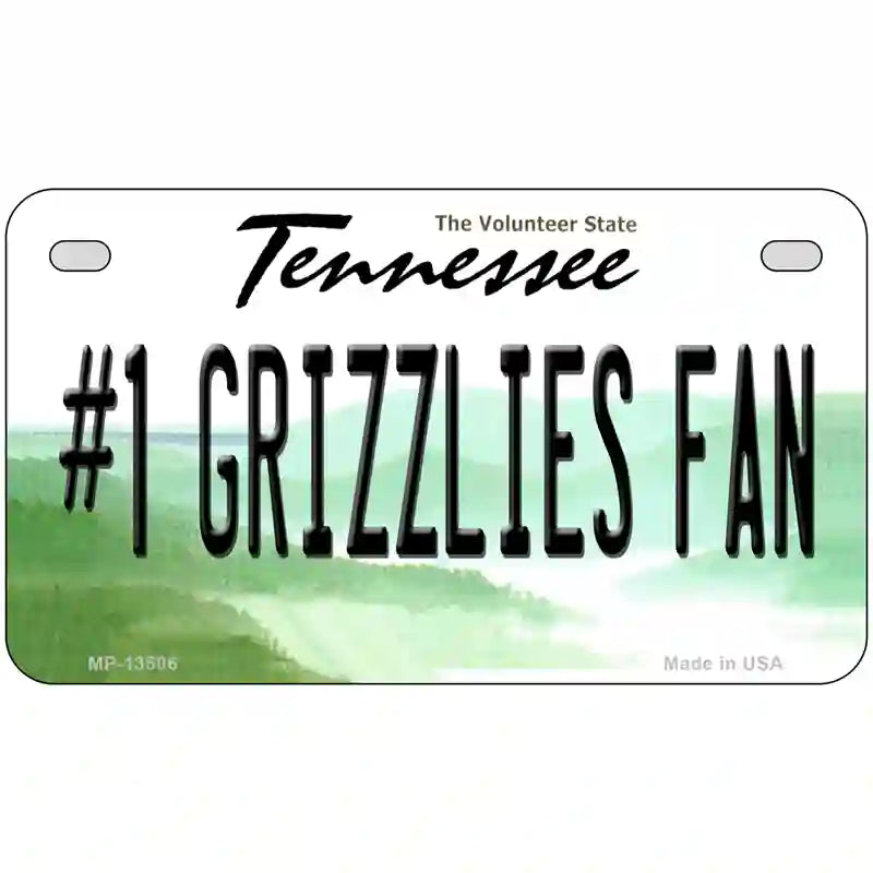 Number 1 Grizzlies Fan Novelty Metal License Plate Tag 7" x 4" (MP)