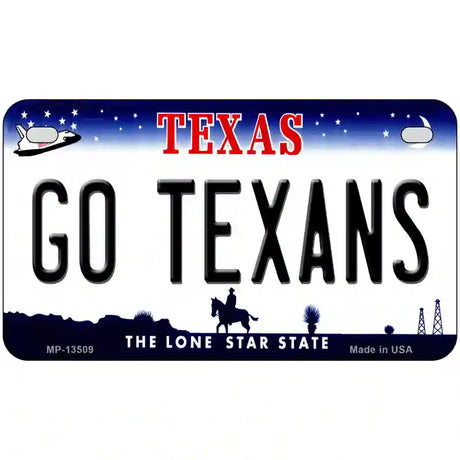 Go Texans Novelty Metal License Plate Tag 7" x 4" (MP)