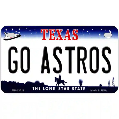 Go Astros Novelty Metal License Plate Tag 7" x 4" (MP)