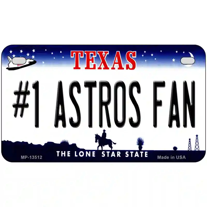 Number 1 Astros Fan Novelty Metal License Plate Tag 7" x 4" (MP)