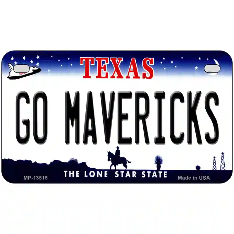 Go Mavericks Novelty Metal License Plate Tag 7" x 4" (MP)