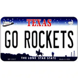 Go Rockets Novelty Metal License Plate Tag 7" x 4" (MP)