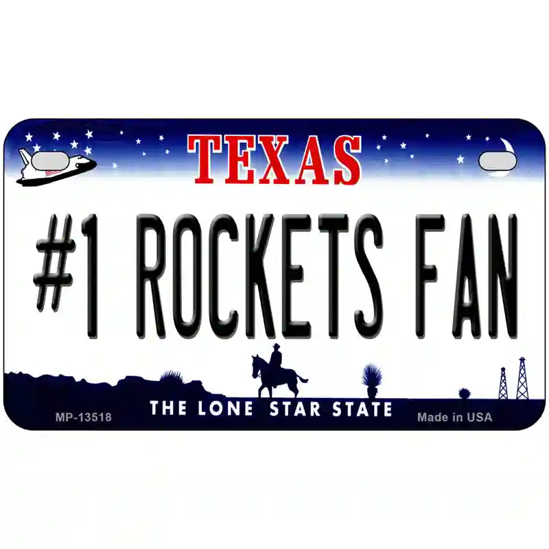 Number 1 Rockets Fan Novelty Metal License Plate Tag 7" x 4" (MP)