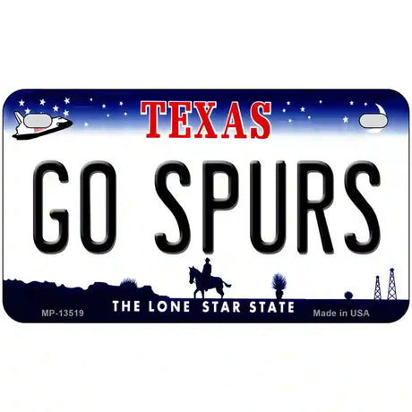 Go Spurs Novelty Metal License Plate Tag 7" x 4" (MP)