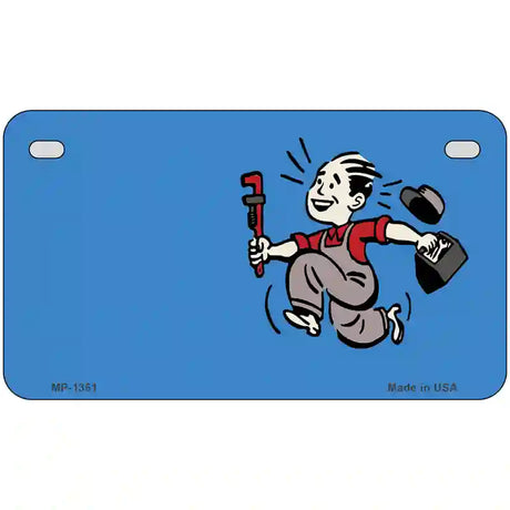 Plumber Offset Novelty Metal License Plate 7" x 4" (MP)