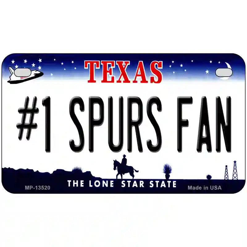 Number 1 Spurs Fan Novelty Metal License Plate Tag 7" x 4" (MP)