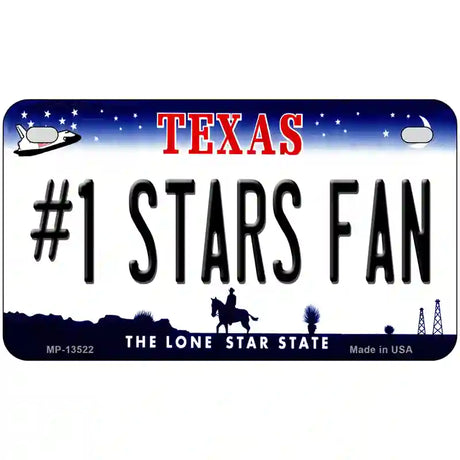 Number 1 Stars Fan Novelty Metal License Plate Tag 7" x 4" (MP)