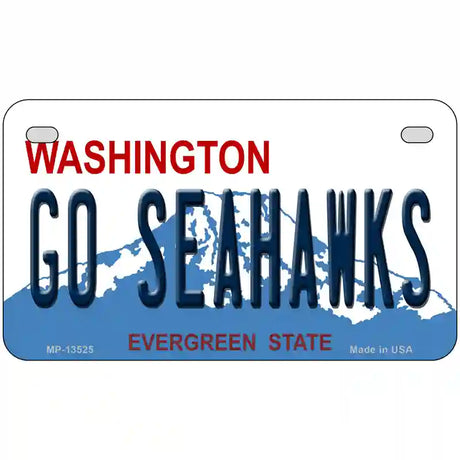 Go Seahawks Novelty Metal License Plate Tag 7" x 4" (MP)