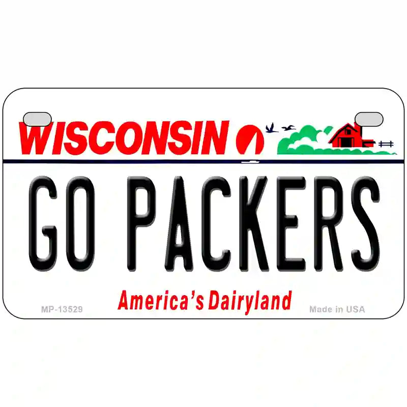 Go Packers Novelty Metal License Plate Tag 7" x 4" (MP)