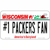 Number 1 Packers Fan Novelty Metal License Plate Tag 7" x 4" (MP)