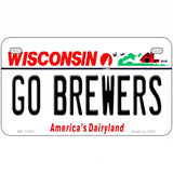 Go Brewers Novelty Metal License Plate Tag 7" x 4" (MP)