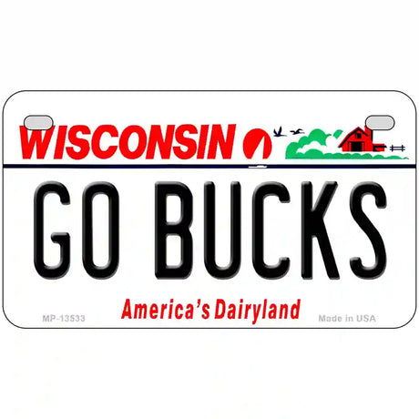 Go Bucks Novelty Metal License Plate Tag 7" x 4" (MP)