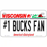 Number 1 Bucks Fan Novelty Metal License Plate Tag 7" x 4" (MP)