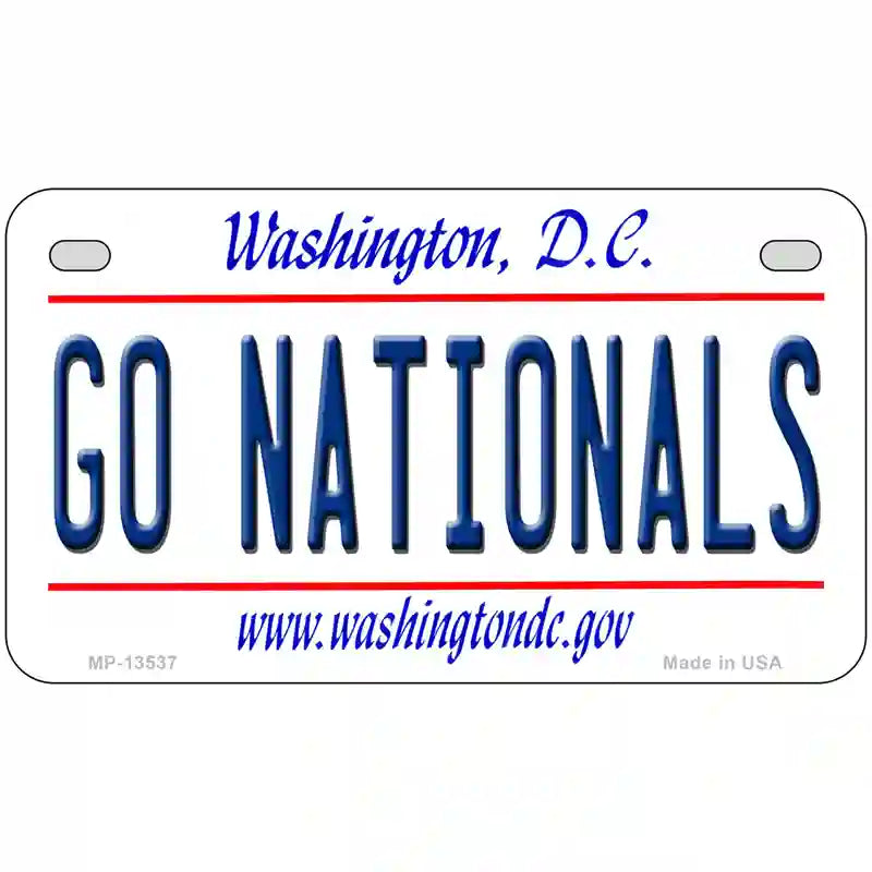 Go Nationals Novelty Metal License Plate Tag 7" x 4" (MP)