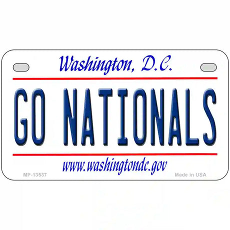 Go Nationals Novelty Metal License Plate Tag 7" x 4" (MP)