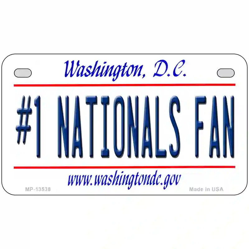 Number 1 Nationals Fan Novelty Metal License Plate Tag 7" x 4" (MP)