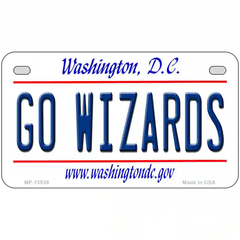 Go Wizards Novelty Metal License Plate Tag 7" x 4" (MP)