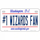 Number 1 Wizards Fan Novelty Metal License Plate Tag 7" x 4" (MP)