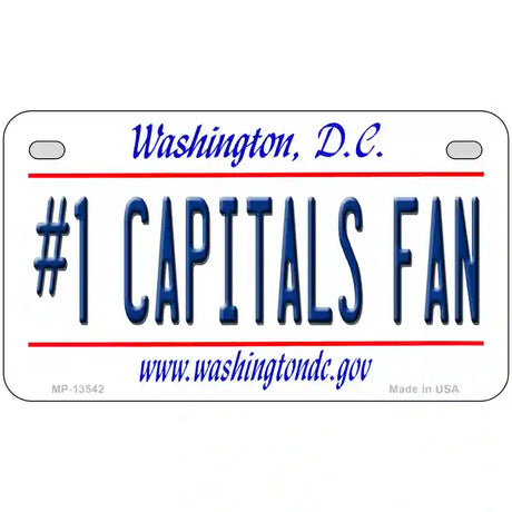 Number 1 Capitals Fan Novelty Metal License Plate Tag 7" x 4" (MP)