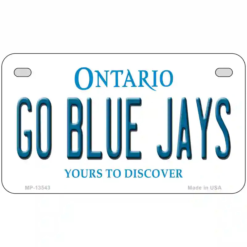 Go Blue Jays Novelty Metal License Plate Tag 7" x 4" (MP)