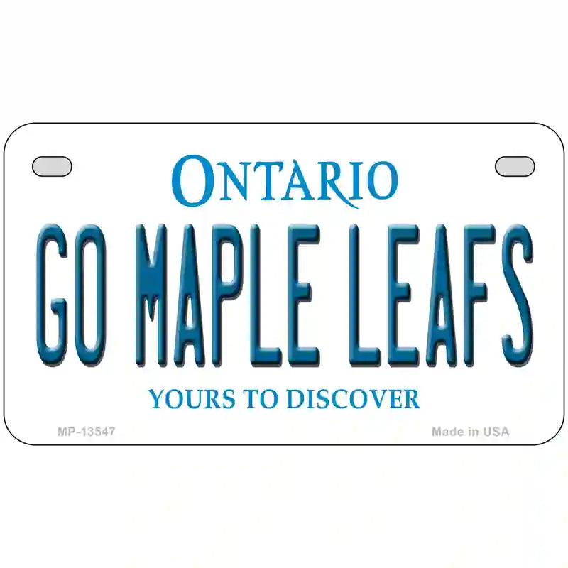 Go Maple Leafs Novelty Metal License Plate Tag 7" x 4" (MP)