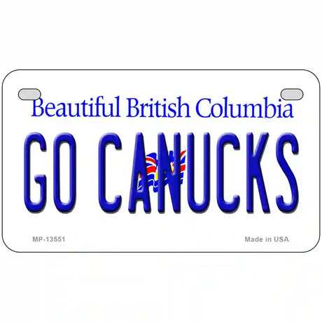 Go Canucks Novelty Metal License Plate Tag 7" x 4" (MP)