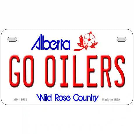 Go Oilers Novelty Metal License Plate Tag 7" x 4" (MP)