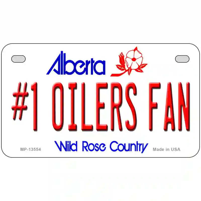 Number 1 Oilers Fan Novelty Metal License Plate Tag 7" x 4" (MP)