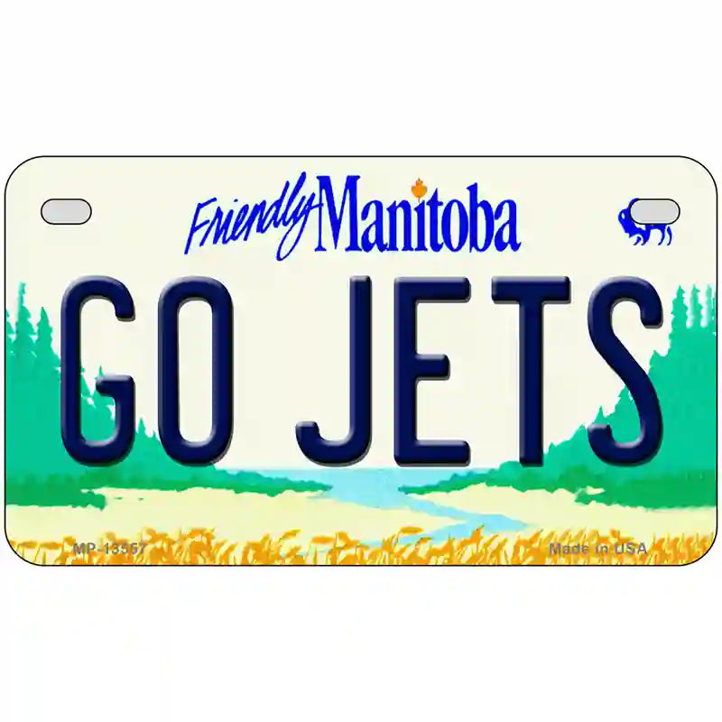 Go Jets Manitoba Novelty Metal License Plate Tag 7" x 4" (MP)