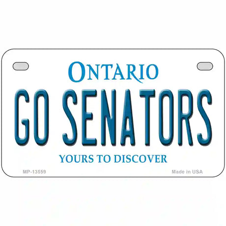 Go Senators Novelty Metal License Plate Tag 7" x 4" (MP)